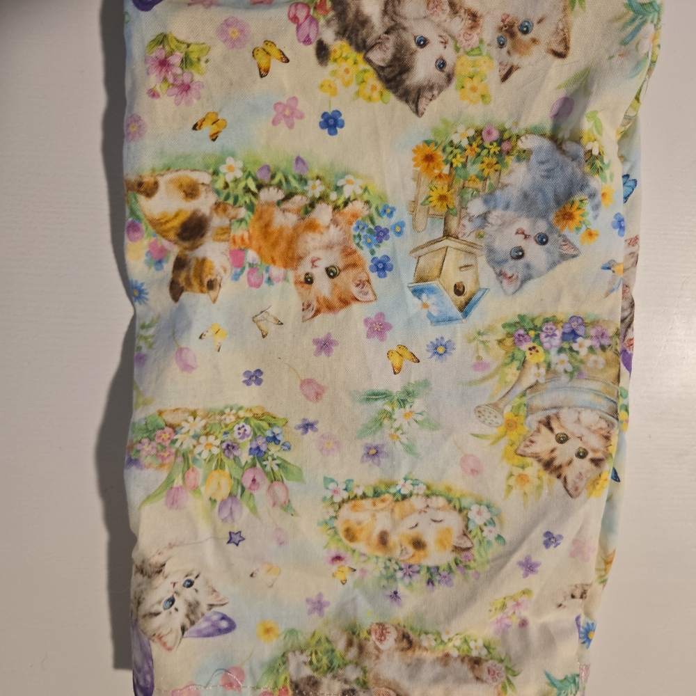 Small Pets Floral Kitten Print Bedding - Cream